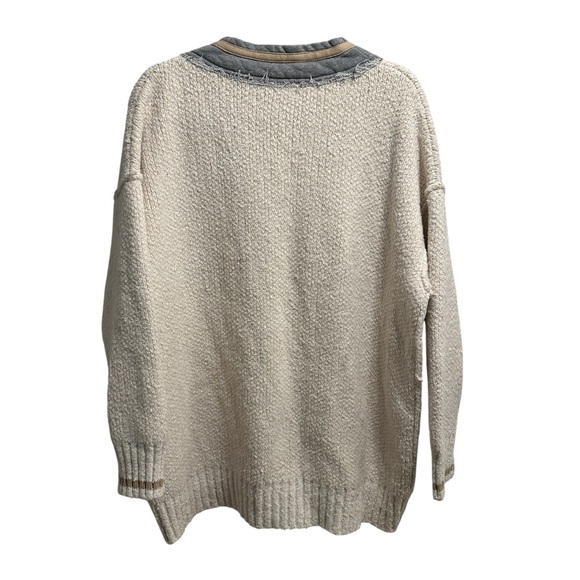 Free People Steffie V-Neck Varsity Stripe Oversized Pullover Sweater Size XS - Picture 8 of 14